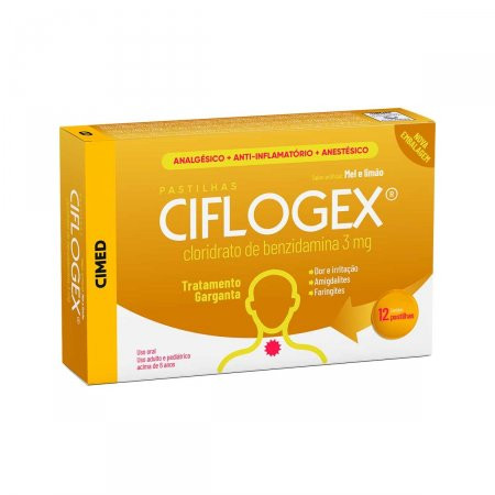 Ciflogex Mel e Limão 12 Pastilhas