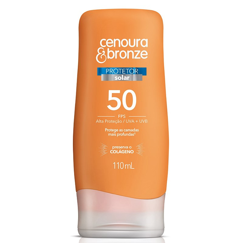 Protetor Solar Loção FPS 50 Cenoura e Bronze 110ml