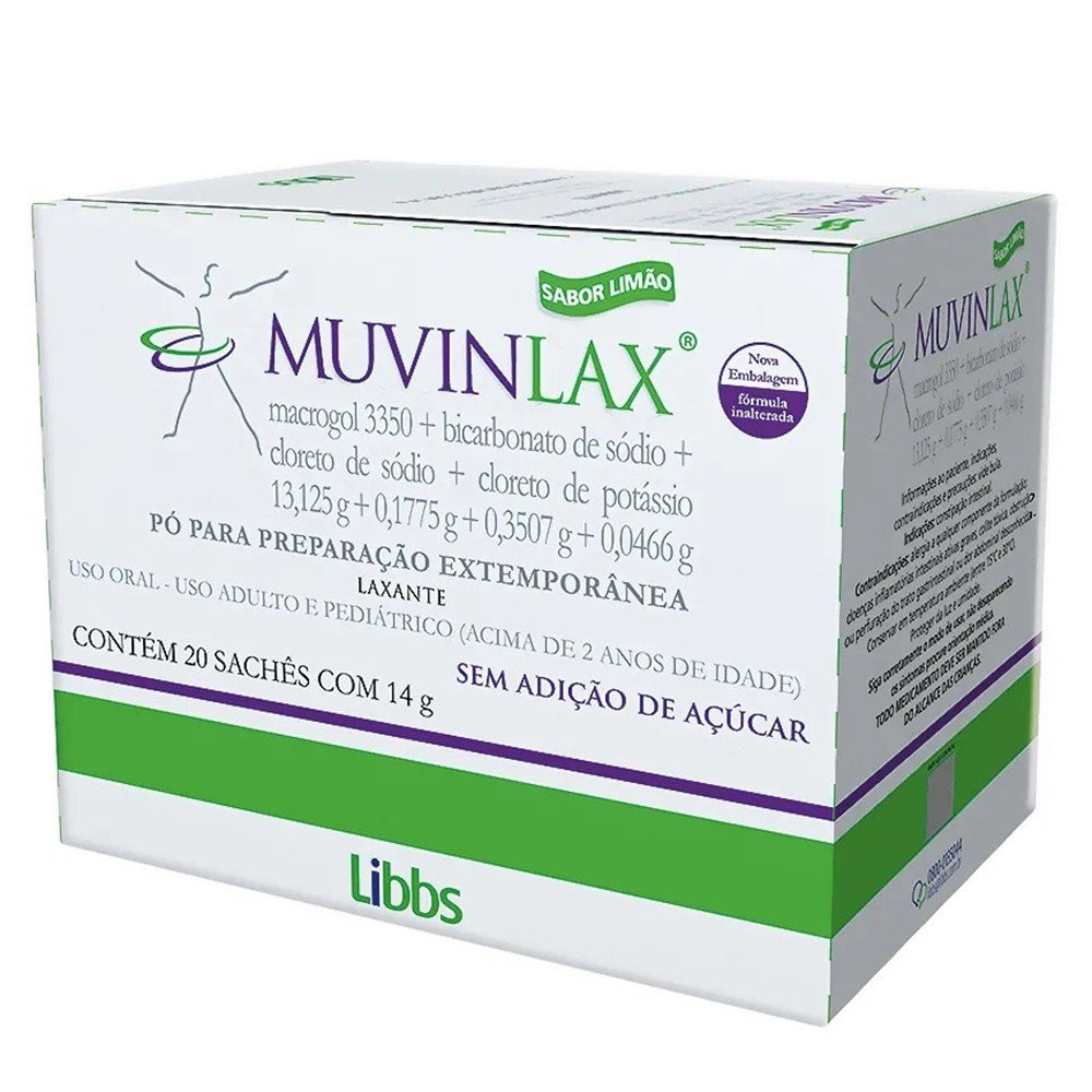 Muvinlax Sabor Limão com 20 Sachês de 14g