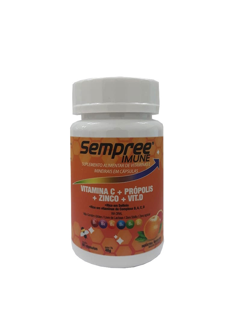 Sempree Imune Vitamina C + Própolis + Zinco + Vitamina D  - 60 Cáps. 